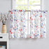 Fragrantex Print Flower Red Kitchen Curtains 45 inch length Multi-Color Linen Texture,Small Window Curtains Travel Trailer Rustic Farmhouse Floral Sheer Tiers Curtains 2 Panels Rod Pocket 28"W x 45"L