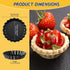 10 Pieces Mini Tart Pan with Removable Bottom, Nonstick Quiche Pan for Baking Pies, Quiche Cheese Cakes and Desserts (Black,3 Inch)