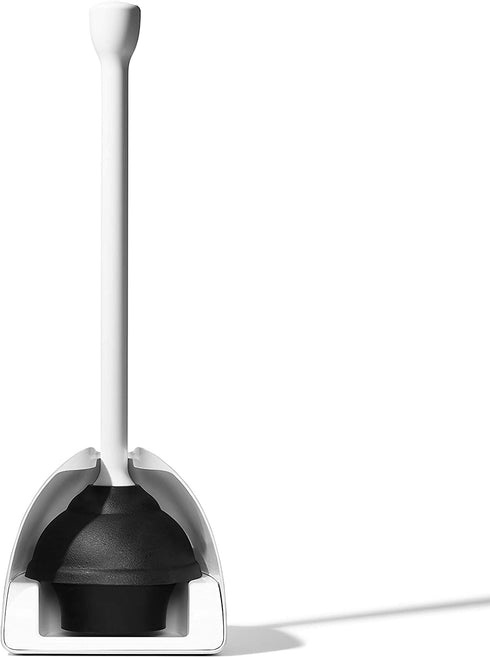 OXO Good Grips Toilet Plunger with Cover, White