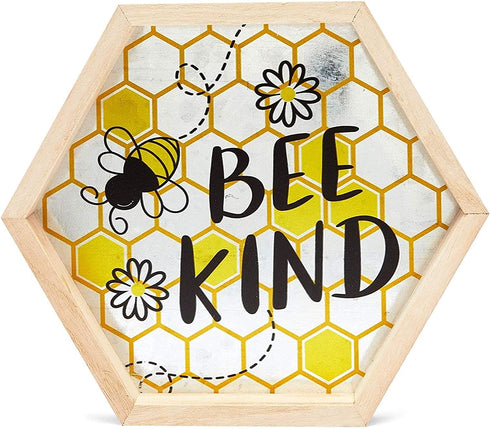 Farmlyn Creek Honey Bee Wall Decor, Bee Happy, Bee Kind, Bee Yourself (9.7 in, 3 Pack)