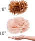 Vidal Crafts 20 PCS Dusty Pink, Rose Gold, Ivory, Pastel Grey, Tissue Paper Pom Poms Kit, 14", 10", 8", 6", Tissue Paper Flowers for Wedding, Birthday, Bridal Shower, Bachelorette, Baby Shower D©cor