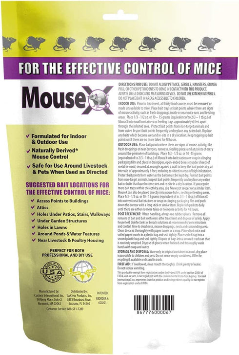 EcoClear Products 620200-6D MouseX All-Natural Non-Toxic Humane Mouse Killer Pellets, 8 oz. Bag