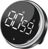 Digital Kitchen Timer, Round Magnetic Countdown Count Up Timer with Stand, Large 3'' LED Display, 3-Level Volume, Easy for Cooking, Learning, Yoga and Good for Seniors and Kids Used (Black)