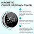 Digital Kitchen Timer, Round Magnetic Countdown Count Up Timer with Stand, Large 3'' LED Display, 3-Level Volume, Easy for Cooking, Learning, Yoga and Good for Seniors and Kids Used (Black)