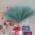 6PCS Artificial Pampas Grass Faux Short Fluffy Pampas Grass Plants Stems Branches for Wedding Home Living Room Decor Flower Arrangement and Vase Fillings(Peacock Green)