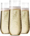 36 Pack Stemless Plastic Champagne Flutes Disposable 9 Oz Clear Plastic Toasting Glasses Shatterproof Recyclable and BPA-Free