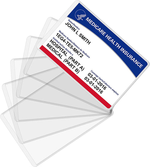 Fabmaker New Medicare Card Protector, 6 Pack Plastic Card Holder for Wallet Single 12 Mil Business Card Sleeve Waterproof Cards Plastic Protector for Credit Card Business Card Social Security Card ID Card