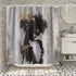 OuElegent African Woman Shower Curtain Black Girl with Mandala Pattern Decorations Bath Curtain Waterproof Fabric Bathroom Decor with Hooks 72x72 Inches Grey