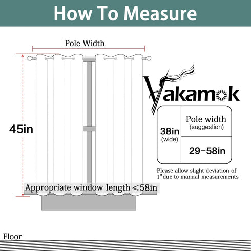 Yakamok Blackout Curtains for Bedroom?Thermal Insulated Room Darkening Drapes for Living Room, Set of 2 Panels (Aqua,38 x 45Inch)