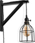 Rustic State Set of 2 Wall Mount Wood Bracket Scone Pendant Lamp Kit for DYI Project (Black)