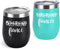 Lifecapido Boyfriend and Girlfriend Wine Tumbler Set, Engagement Gifts for Fiance Fiancee Friend Couples Her Women, 12 Oz Newly Engaged Stainless Steel Insulated Wine Tumbler with Lids, Black and Mint