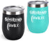 Lifecapido Boyfriend and Girlfriend Wine Tumbler Set, Engagement Gifts for Fiance Fiancee Friend Couples Her Women, 12 Oz Newly Engaged Stainless Steel Insulated Wine Tumbler with Lids, Black and Mint
