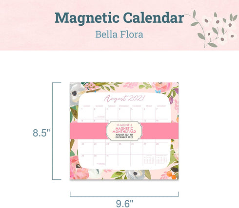2022 Calendar, Monthly Planner Desk Pad and Magnetic Calendar for Fridge, Tear Away Desk Calendar, Bella Flora