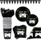 BleuZoo Video Game Party Supplies - Gamer Birthday Set Decorations Decor Gaming Theme Pack - Includes: Big and Small Plates, Tablecloth, Banner, Napkins, Cups, Forks, Knives, Spoons (Serves 16)
