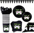 BleuZoo Video Game Party Supplies - Gamer Birthday Set Decorations Decor Gaming Theme Pack - Includes: Big and Small Plates, Tablecloth, Banner, Napkins, Cups, Forks, Knives, Spoons (Serves 16)