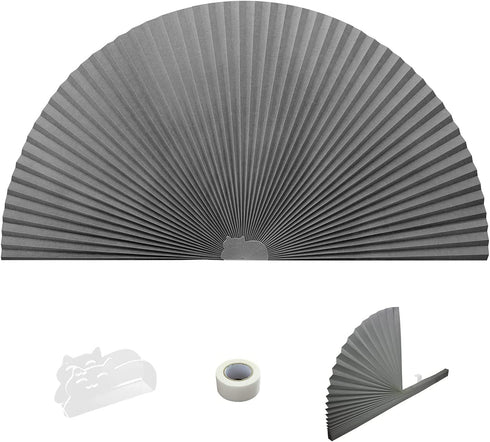 Arch Window Pleated Blinds Easy Cut and Install Pleated Shades Fliterling Linght and Blackout Blinds Grey 72? X 36? (Grey)