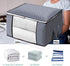 Clothes Storage Bags, 90L Large Capacity Foldable Organizer for Blanket, Bedding, Comforter, 3 Pack Organization with Reinforced Handle and Zippers for Closet and Underbed Storage Bag (Light grey)