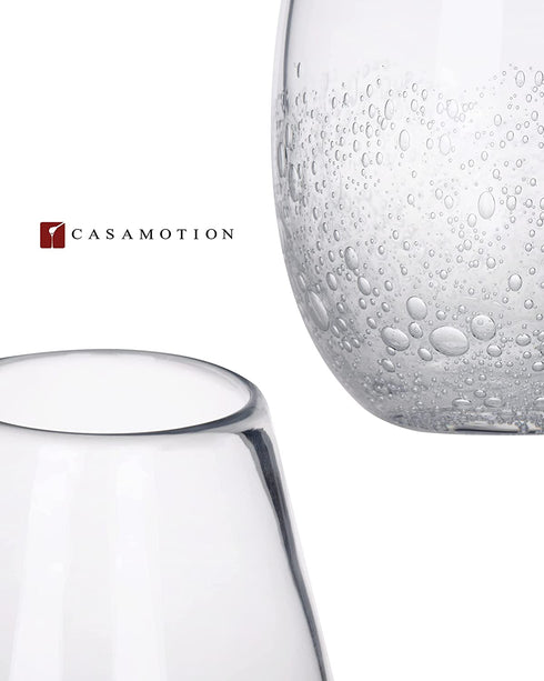 CASAMOTION Flower Vases Hand Blown Glass Home Decor with Rich Bubbles Round Clear Tabletop for Kitchen Dinning Room Small Centerpiece for Living Wedding Party Ornament,6 inch Height