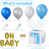 141 PCS Baby Shower Boxes Party Decorations Individual BABY Blocks Design for Boys Girls Baby Shower Decorations Gender Reveal Balloon Arch Kit Birthday Party Backdrop (Light Blue)