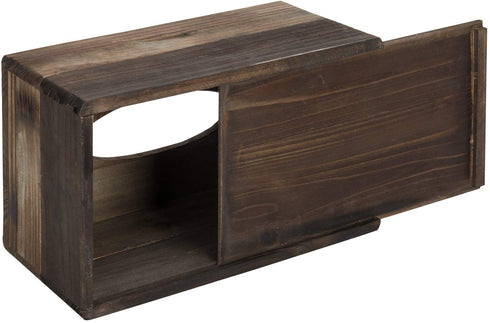 MyGift Dark Torched Wood Rectangular Tissue Holder - Decorative FramhouseBathroom Facial Tissue Dispenser