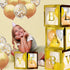 Gold Gender Reveal Party Decorations Set for Boy, Girl - 49 Pcs Clear Baby Boxes with Letters for Baby Shower Decorations for Girl and Boy - 1st Birthday Party Decoration