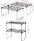 HapiRm Stackable Cabinet Shelf Kitchen Cabinet Organizers and Storage,Kitchen Pantry Shelves Organizer,Safety guardrail Kitchen Counter Bedroom Bathroom Accessories,Stainless Steel,2 Pack,Bronze