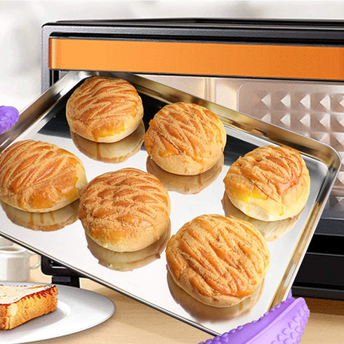 Baking Sheets 2 Pieces, Bastwe Cookie Sheets Set of 2 Stainless Steel Baking Pans Toaster Oven Tray Pans, Rectangle Size 12 × 10 × 1 inch, Rustproof & Healthy & Easy Clean & Dishwasher Safe
