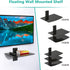 WALI Floating Entertainment Center Shelves, Holds Up to 17.6lbs, TV Shelf with Strengthened Tempered Glasses for DVD Players, Cable Boxes, Games Consoles, TV Accessories (CS201B), 1 Shelf, Black