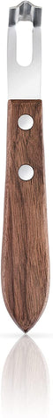 Viski Channel Knife, Cocktail Garnish Citrus Zester, Walnut Wood & Stainless Steel Bar Tool with Rivets, Set of 1, Brown