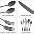Black Silverware Set, 20 Pieces Flatware Cutlery Set ENLOY Stainless Steel Utensils Service for 4, Heavy Duty Gift and Dishwasher Safe, Mirror Polished Dinner Knife, Fork, Spoon for Restaurant