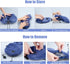 Extra-Compact Travel Neck Pillow, 100% Soft Velvet Inflatable Neck Support Airplane Pillows with 3D Eye Mask and Earplugs for Adults Kids, Best Travel Essentials for Sleeping / Reading / Camping(Blue)