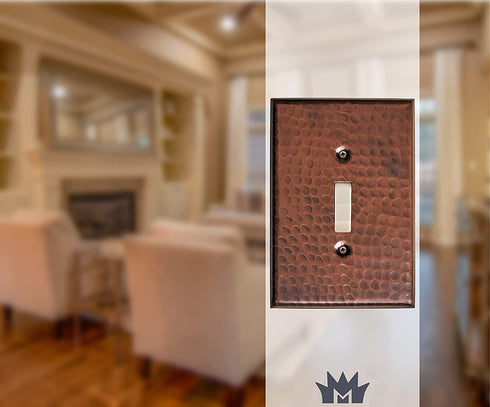 Monarch Pure Copper Hammered Single Wall Plate / Switch Plate