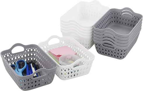 Joyeen Desktop Storage Baskets, 12 Pack Plastic Small Basket Trays