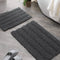 Grey Bathroom Rugs and Mats Sets 2 Piece, Chenille Bath Rugs Set Super Absorbent Bathroom Floor Mat, Machine Washable Non-Slip Bath Mats for Bathroom, 17x24 Plus 20x30 , Ciicool