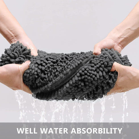 Grey Bathroom Rugs and Mats Sets 2 Piece, Chenille Bath Rugs Set Super Absorbent Bathroom Floor Mat, Machine Washable Non-Slip Bath Mats for Bathroom, 17x24 Plus 20x30 , Ciicool