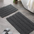 Grey Bathroom Rugs and Mats Sets 2 Piece, Chenille Bath Rugs Set Super Absorbent Bathroom Floor Mat, Machine Washable Non-Slip Bath Mats for Bathroom, 17x24 Plus 20x30 , Ciicool