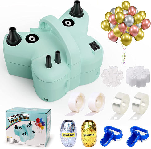 Splaks Balloon Pump Electric Balloon Air Pump Upgraded Professional Portable Dual Nozzle Balloon Inflator Blower for Decoration Party Birthday Wedding Valentine's Day (Butterfly)