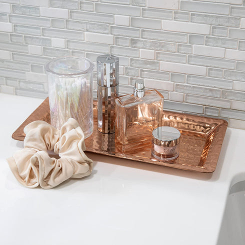 Monarch Abode Hand Hammered Tray Platter, 12 in x 6 in, Copper
