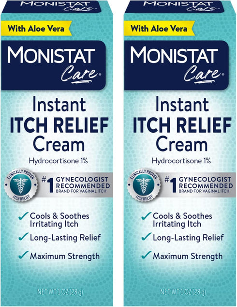 MONISTAT Care Maximum Strength Instant Itch Relief Cream, 1 Ounce (Pack of 2)