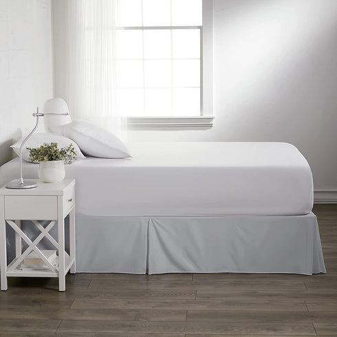 Linen Market Pleated Bed Skirt, Queen, Light Gray