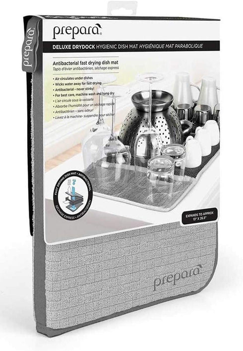 Prepara Gray, Drydock Dish Drying Mat, Extra Large