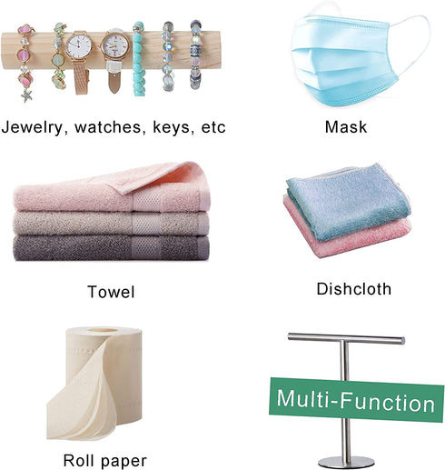 Modern Portable Hand Towel Holder Stand for Bathroom Stainless Steel countertop Towel Rack Stand Brushed Matte Black Free Standing Towel Bar Rack for Kitchen Toilet (Brushed, Stand)