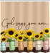 Sunflower Shower Curtain Set for Bathroom, Bathroom Curtain with Inspirational Bible Verse Design, Home Decor Polyester Fabric Waterproof Bath Room Curtains Set with 12 Hooks, Yellow and Brown