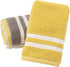 YiLUOMO Hand Towels Set of 2 100% Cotton Striped Checkered Pattern Easter Hand Towel Super Soft Highly Absorbent Towels for Bathroom, Kitchen 13 x 29 Inch (Yellow & Grey)