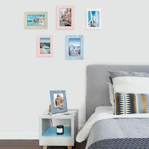 eletecpro 8x10 Picture Frame Set of 4 Wall Decor - Wooden Designs With High Definition Glass - Table Top & Wall Mount Photo Frame Sets for Office Kitchen Gallery (Rustic Frame Set, 8x10 inch)