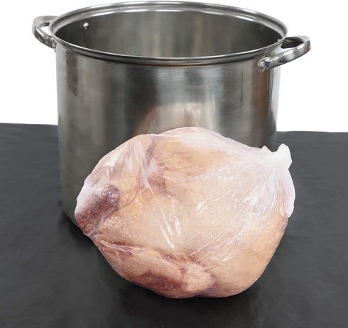 Rural365 Poultry Shrink Bags 25ct Large Turkey Bag - Heat Dip Shrinking Wrap Storage Bags, 16 x 28 Inch with Steel Straw