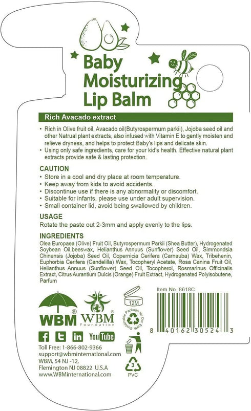 WBM Care Lip Balm, Formulated with Plant Based Ingredients, Nourishing & Moisturizing, Natural Lip Balm-0.12oz