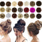 Qunlinta Messy Bun Hair Piece, Hair Bun Thick Updo Scrunchies Hair Extensions Ponytail Hair Pieces for Women Girls Light Brown Mix Ash Blonde