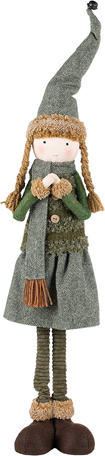 SoHearted | Claire Girl - 22.5 Inches | Handmade Christmas Girl Decoration Fabric Stuffed Figurine