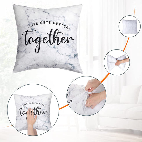 Throw Pillow Covers 18" x 18" Set of 4, Modern Square Cushion Covers Decorative Pillow Covers for Couch Sofa Bedroom Living Room